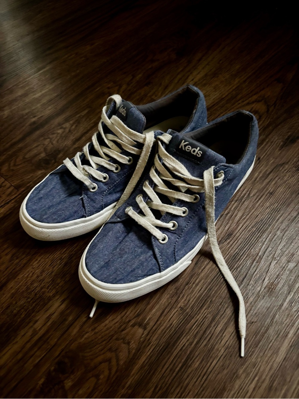 Women’s Keds Denim Canvas Sneakers with White Laces
